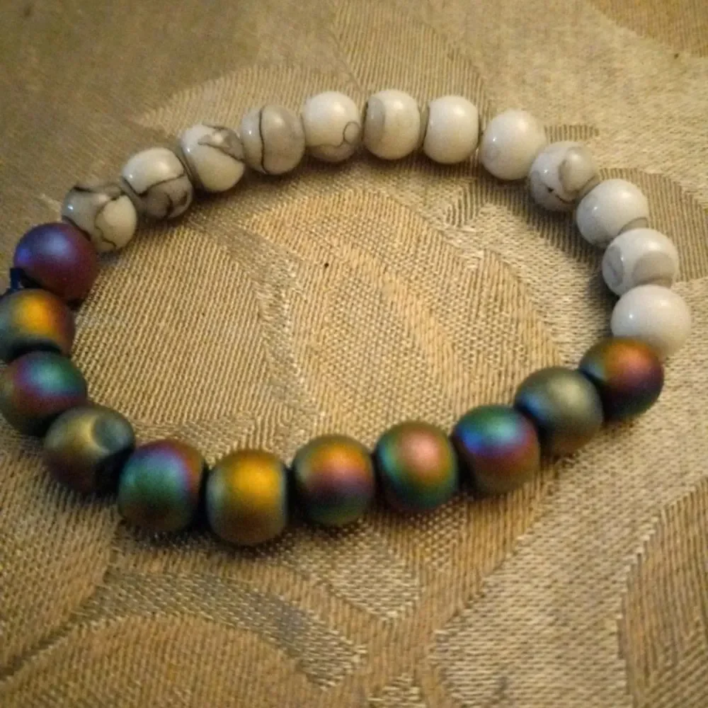 Unisex unique stone and galaxy handmade bracelet
